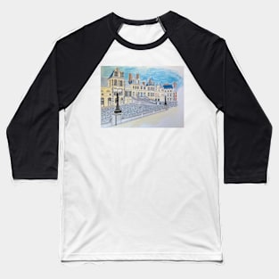 chateau de fontainebleau in watercolor Baseball T-Shirt